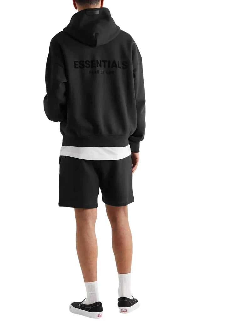 FEAR OF GOD ESSENTIALS BLACK HOODIE SS22