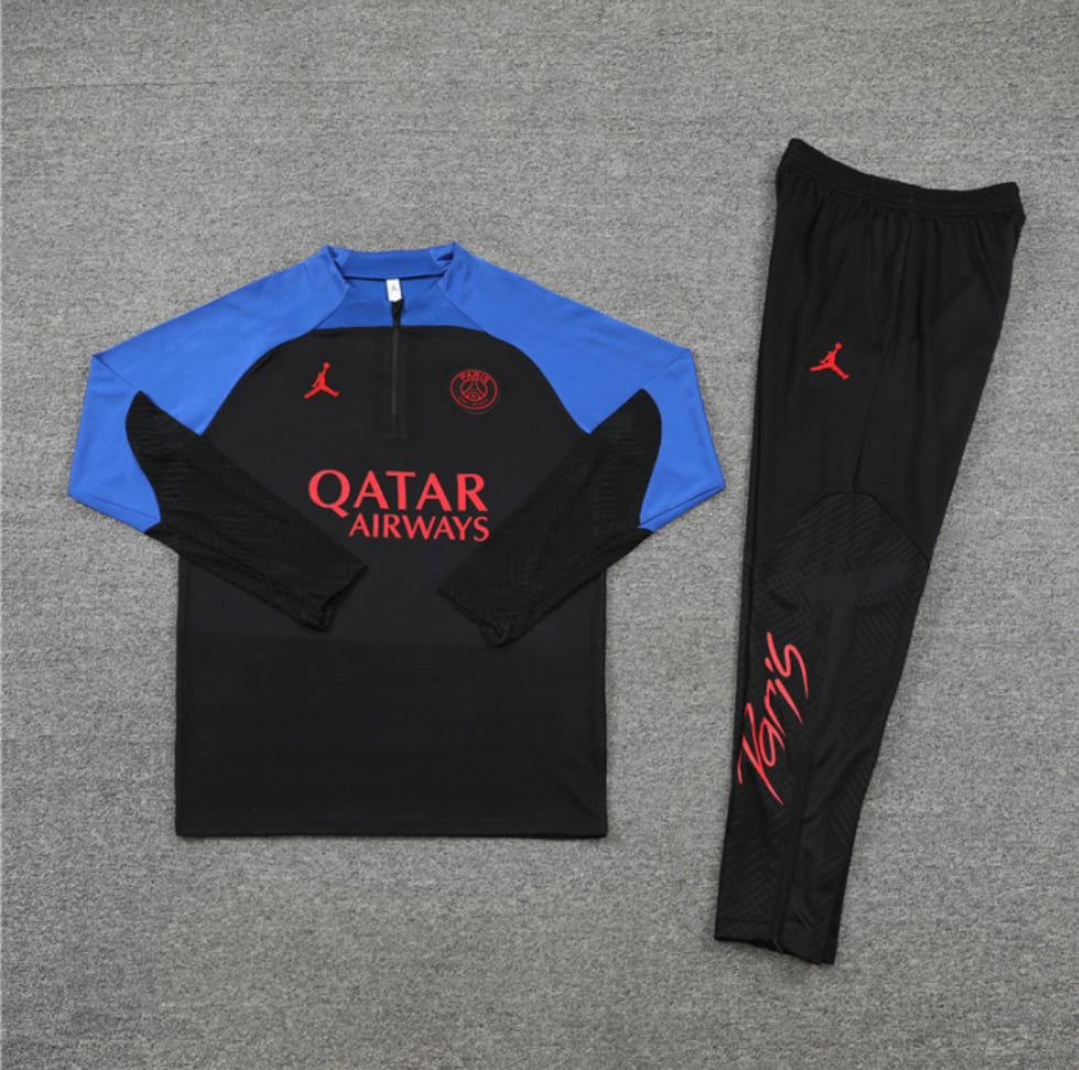 Jordan X PSG New Season Black and Blue Tracksuit