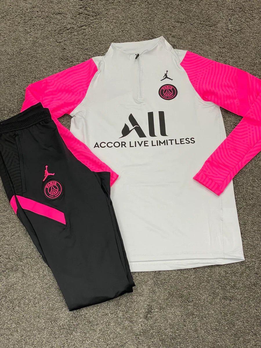 Air Jordan X PSG Football Tracksuit White Pink Black