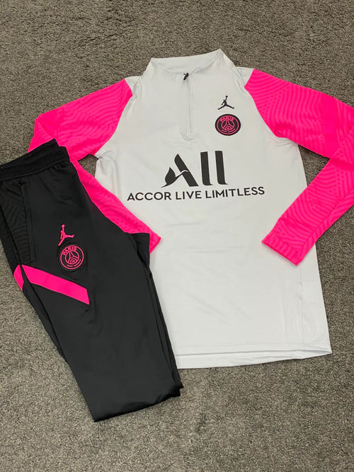 Air Jordan X PSG Football Tracksuit White Pink Black