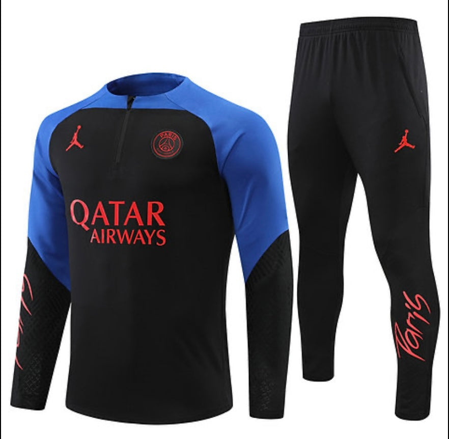 Jordan X PSG New Season Black and Blue Tracksuit