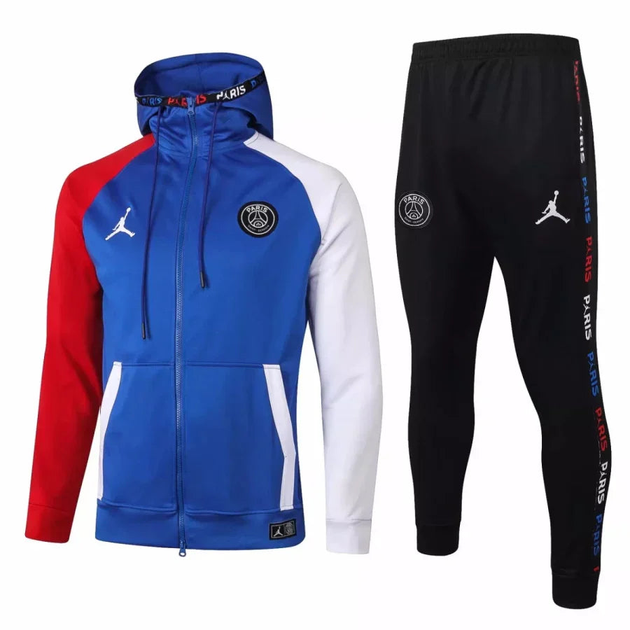 Jordan X PSG White and Blue Hooded Tracksuit